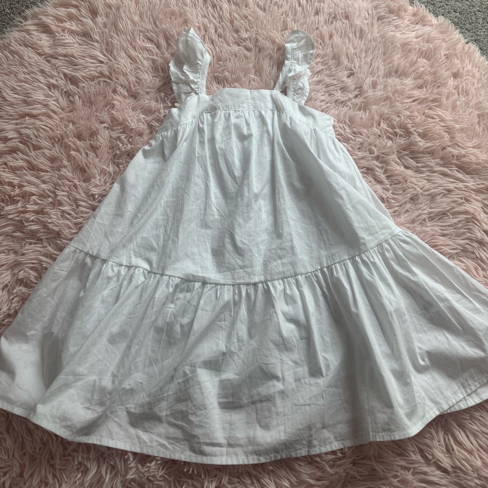 BearPaw White Dress with Ruffle Detail